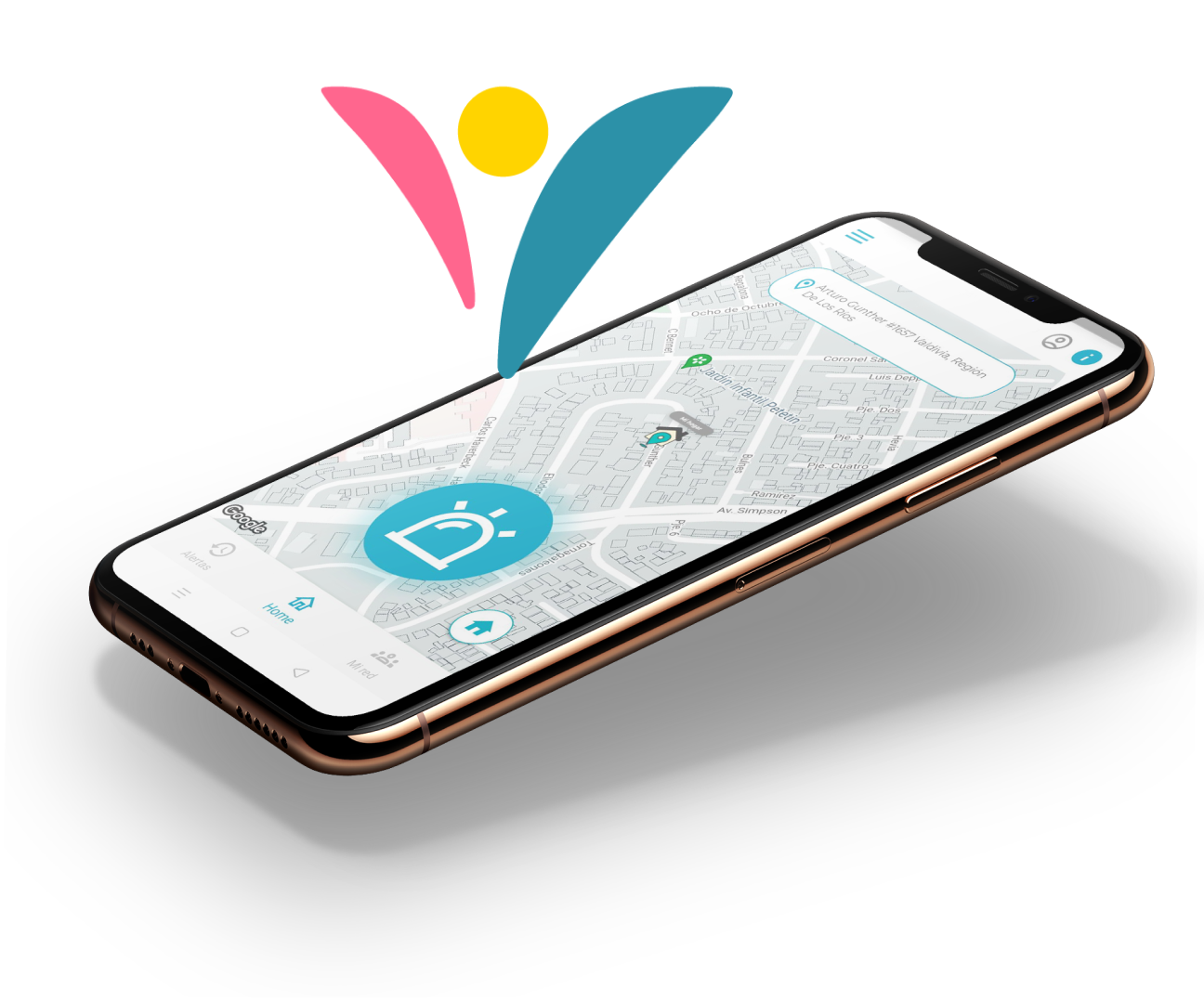 Móvil ejecutando la aplicación MásTranquilo